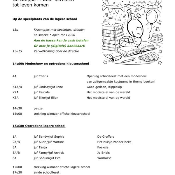 SCHOOLFEEST PROGRAMMA
